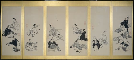 三十六歌仙図屏風（一隻）