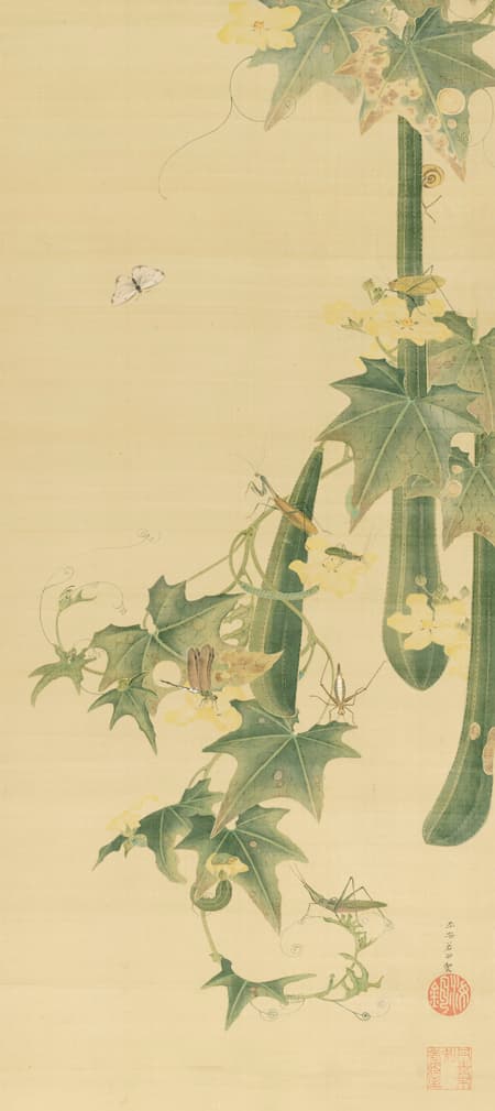 糸瓜群虫図