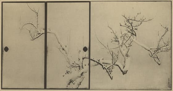 雪中老梅図壁貼付（草堂寺）