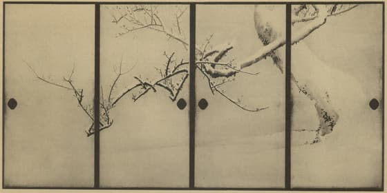 雪中老梅図襖（草堂寺）
