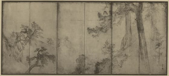 深山大沢図屏風 七五