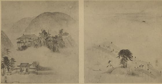 近江八景図（八幅の内二幅）