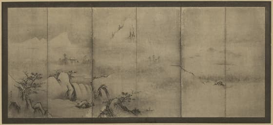 山水図屏風 四