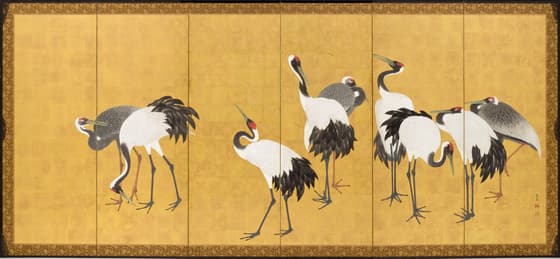 群鶴図屏風　其二