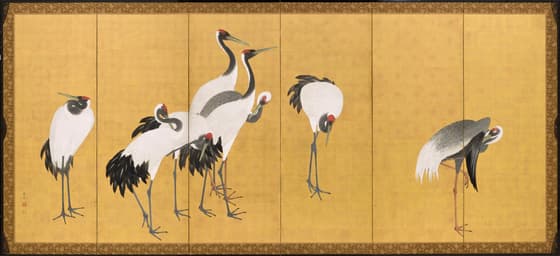 群鶴図屏風　其一