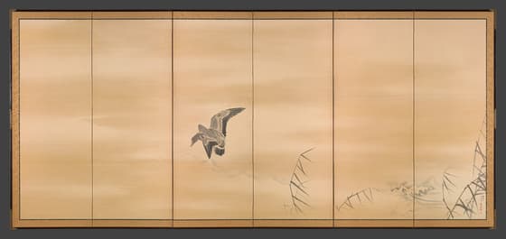 芦雁図屏風