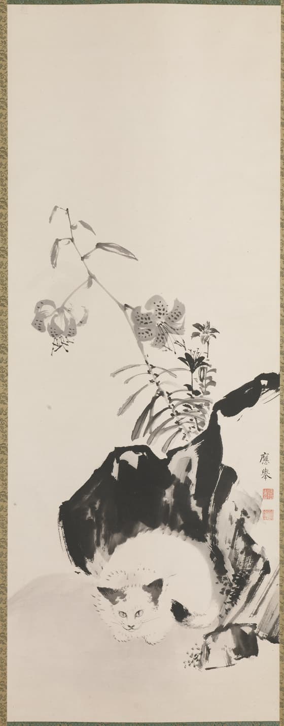 猫鵞鳥図　猫