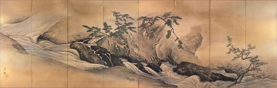 保津川図屏風　左隻