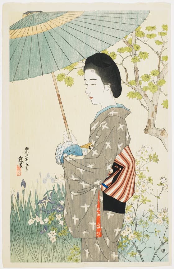現代美人集　五月雨