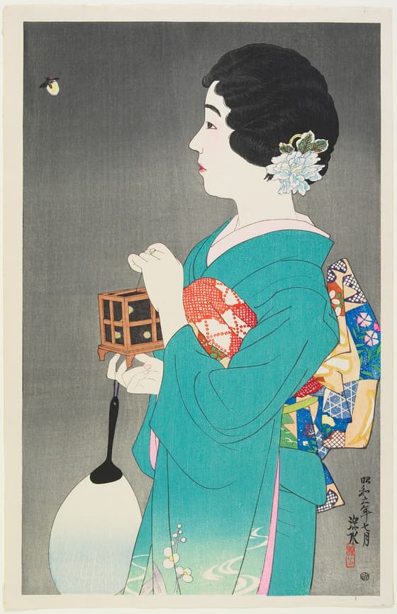 現代美人集　螢狩