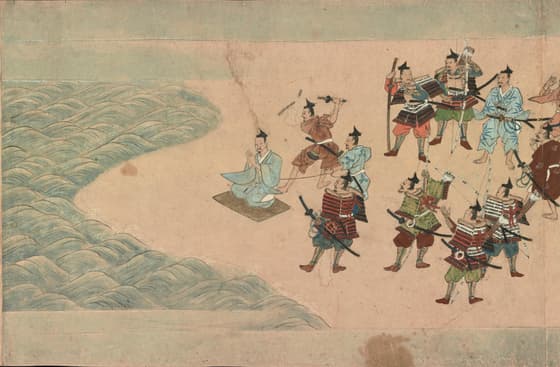 清水寺縁起絵巻　巻下（部分）　盛久の処刑