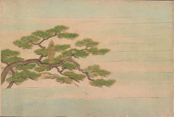清水寺縁起絵巻　巻下（部分）　本尊が木に移る