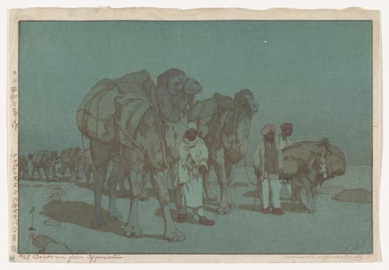 Caravan from Afghanistan on a Moonlit Night