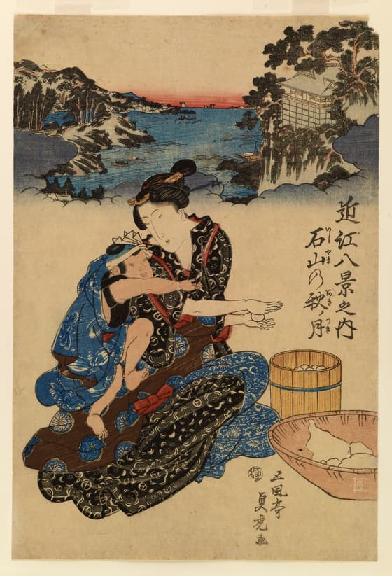 近江八景之内 石山乃秋ノ月