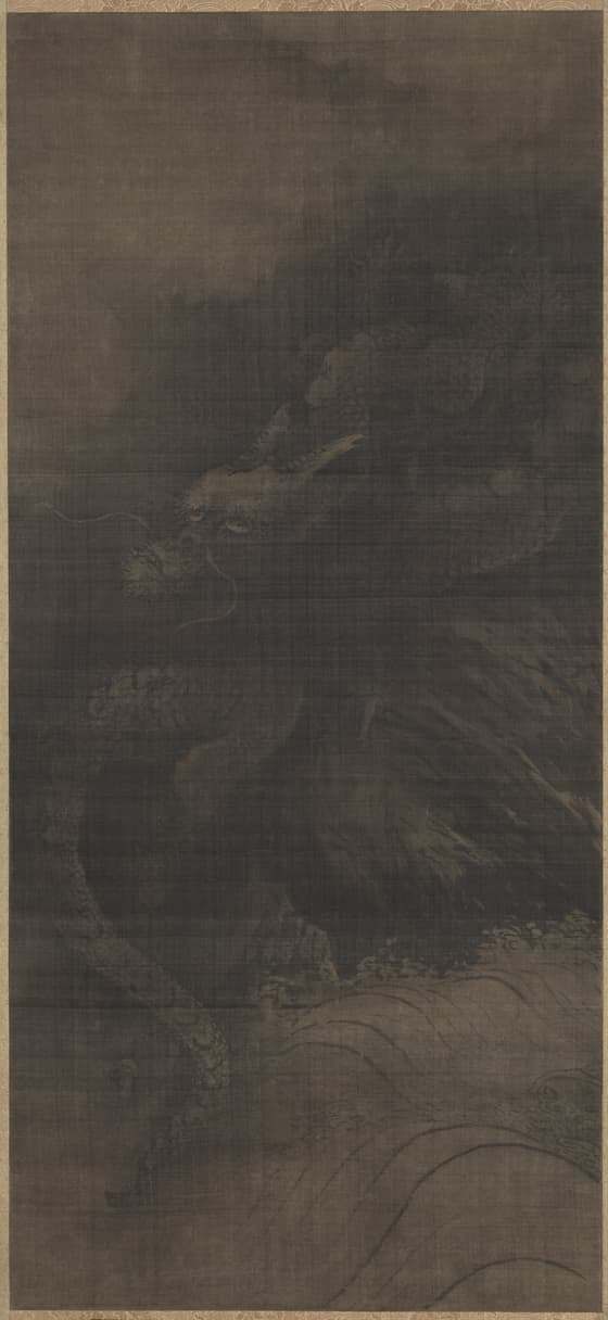 龍虎図（伝牧谿）
