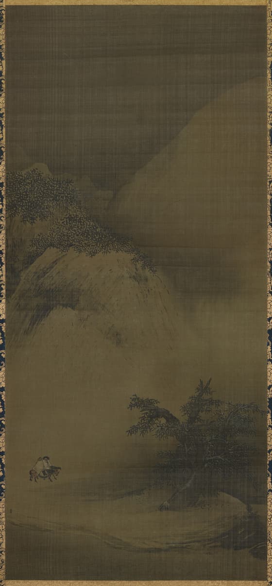 雪景山水図