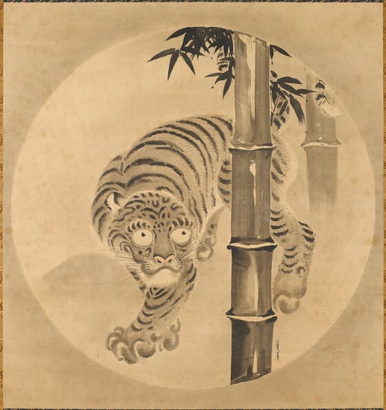 Tiger Emerging from Bamboo