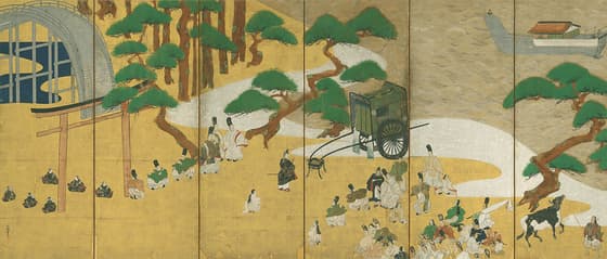 源氏物語関屋澪標図屏風（澪標図）