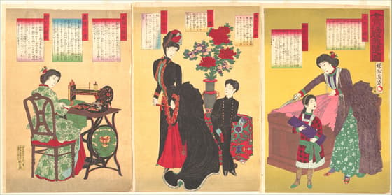 女官洋服裁縫之図