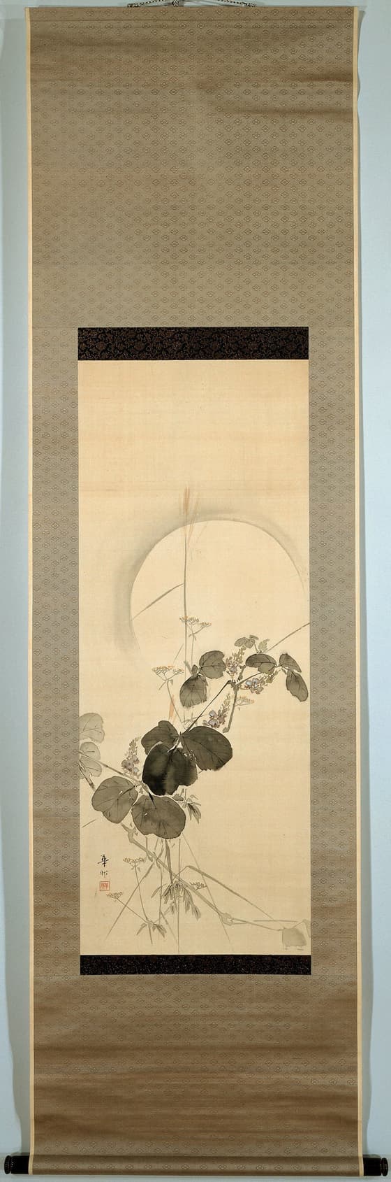 月に秋草図