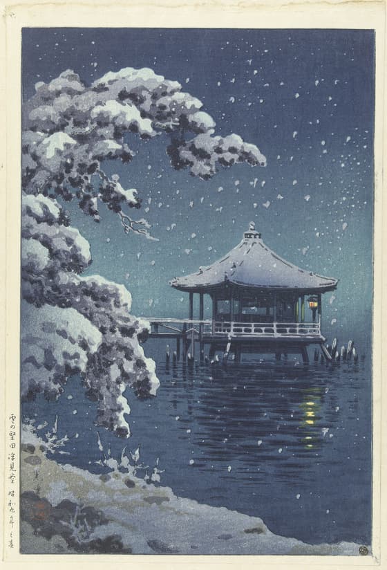 雪の堅田浮見堂