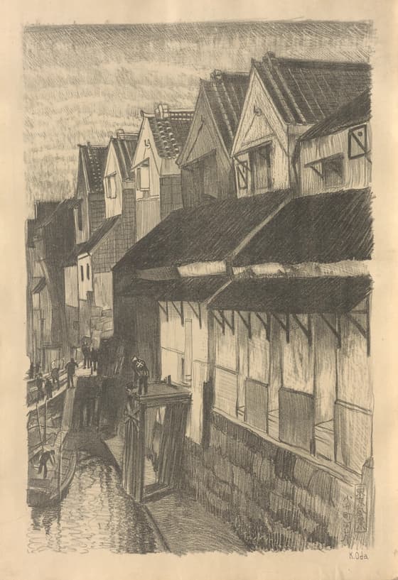 Riverside Alleys of Kobuna-cho from Views of Tokyo