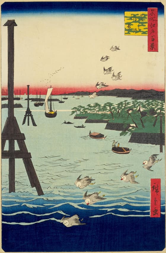 名所江戸百景 芝うらの風景