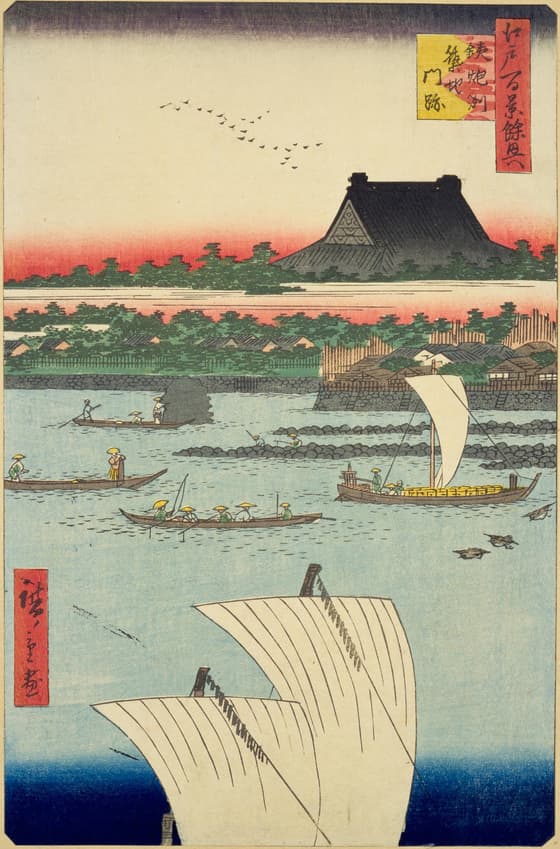 江戸百景余興 鉄炮洲築地門跡