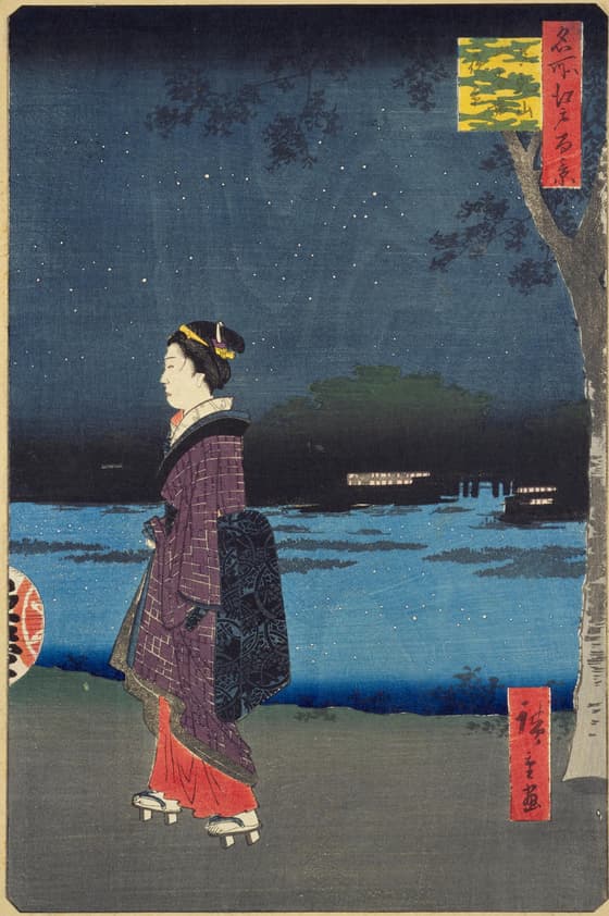 名所江戸百景 真乳山山谷堀夜景