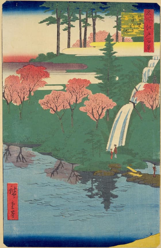 名所江戸百景 目黒千代か池